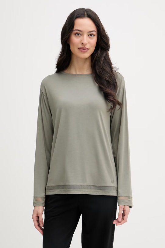 Chantelle pyžamové tričko s dlhým rukávom dámske s modalom Joe zelená C15UJ0