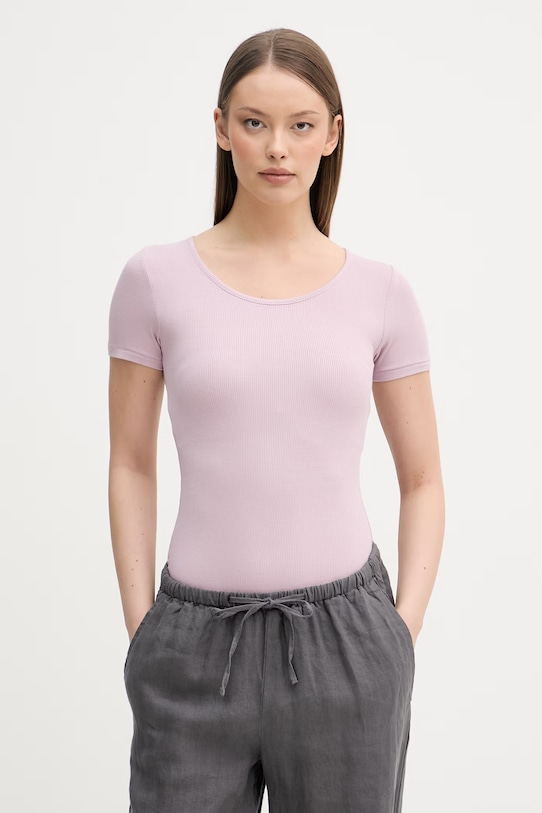 United Colors of Benetton боди дамско от вискоза розов 3P2Y3B006