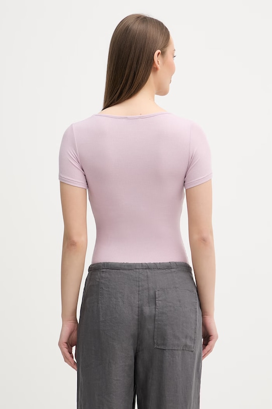 Дрехи United Colors of Benetton боди дамско от вискоза 3P2Y3B006 розов