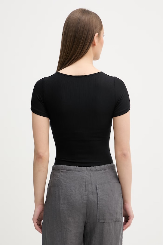 Дрехи United Colors of Benetton боди дамско от вискоза 3P2Y3B006 черен
