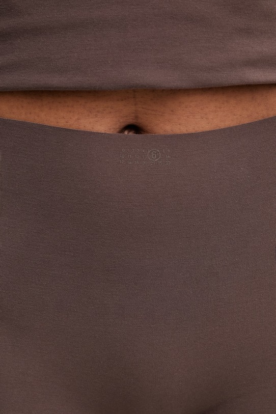MM6 Maison Margiela bokserki dopasowane damskie z wiskozy brązowy MKLG00040