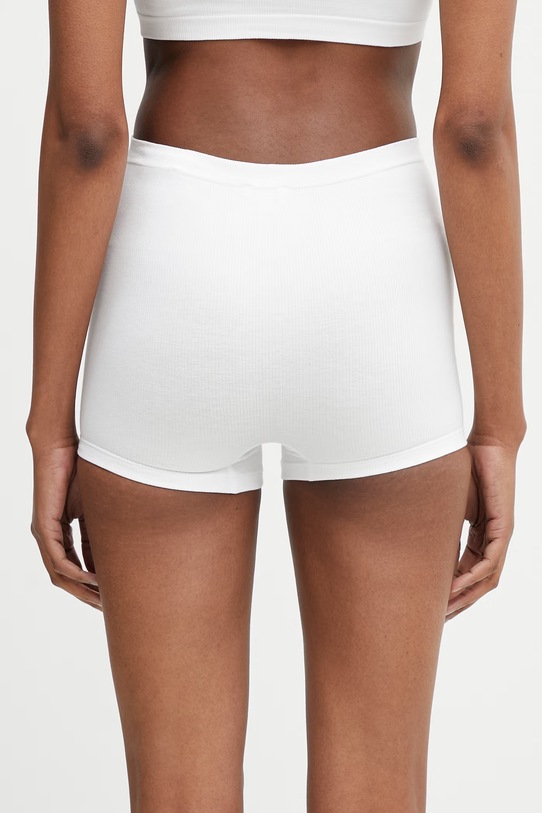 Odzież MM6 Maison Margiela bokserki dopasowane damskie z bawełną MKLG20010 biały