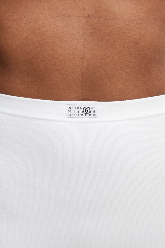 MM6 Maison Margiela bokserki dopasowane damskie z bawełną biały MKLG20010
