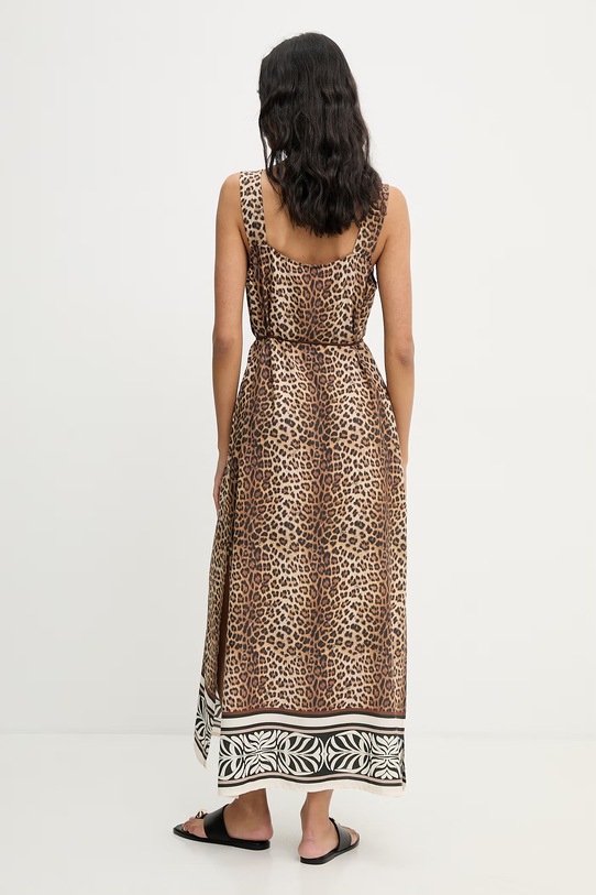 Odzież Liu Jo sukienka letnia z wiskozy VA6049.TS123 brązowy