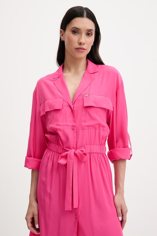 Liu Jo sukienka plażowa damska różowy VA6137.T2920