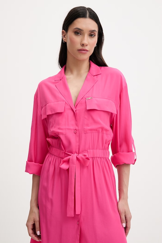 Liu Jo sukienka plażowa damska różowy VA6137.T2920