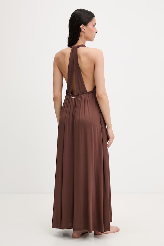 Oblečení Liu Jo plážové šaty dámské VA6151.J3888 hnědá