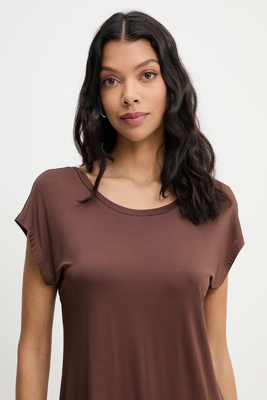 Liu Jo sukienka letnia z wiskozą brązowy VA6159.J3888