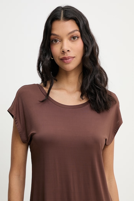 Liu Jo sukienka letnia z wiskozą brązowy VA6159.J3888