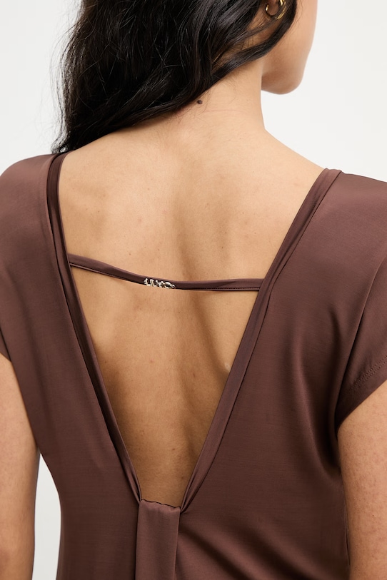 Liu Jo sukienka letnia z wiskozą VA6159.J3888 brązowy