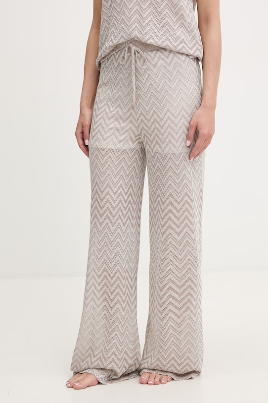 Liu Jo spodnie plażowe damskie beżowy VA6176.J3878