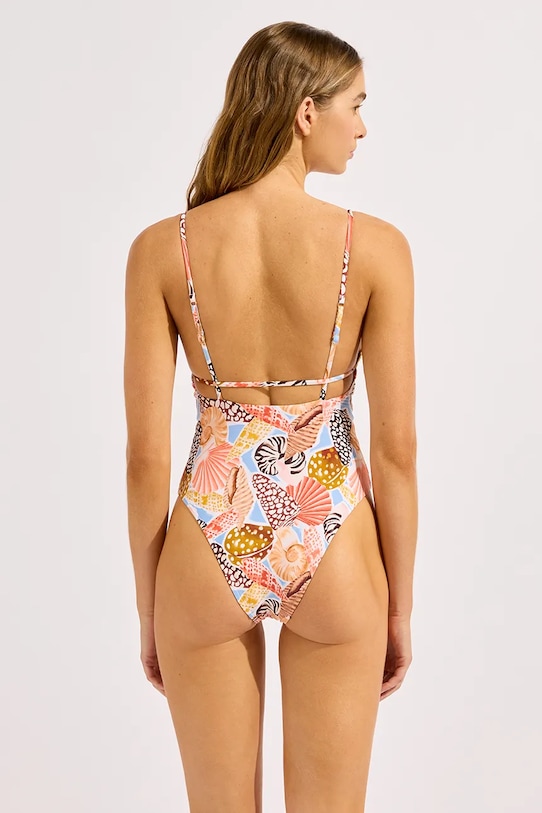 Seafolly Ολόσωμο μαγιό γυναικείο V Neck 11071.329 πολύχρωμο SS26