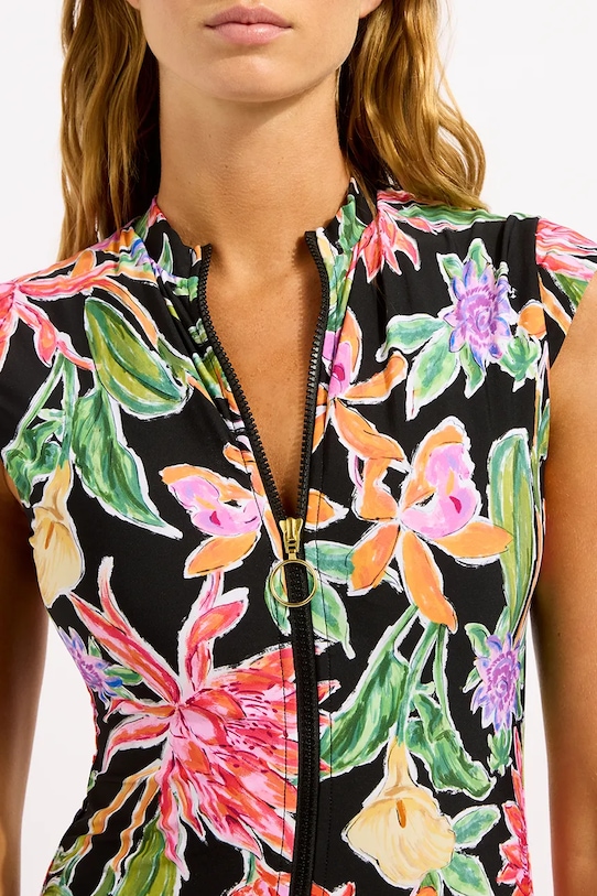 Seafolly ολόσωμο μαγιό Γυναικείο Zip Front πολύχρωμο 60276.279