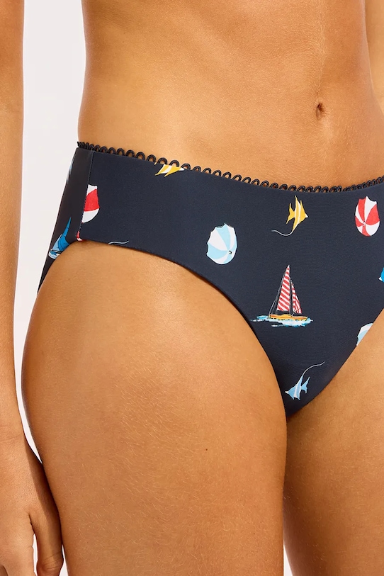 Seafolly plavkové kalhotky dámské Retro námořnická modř 40633.303