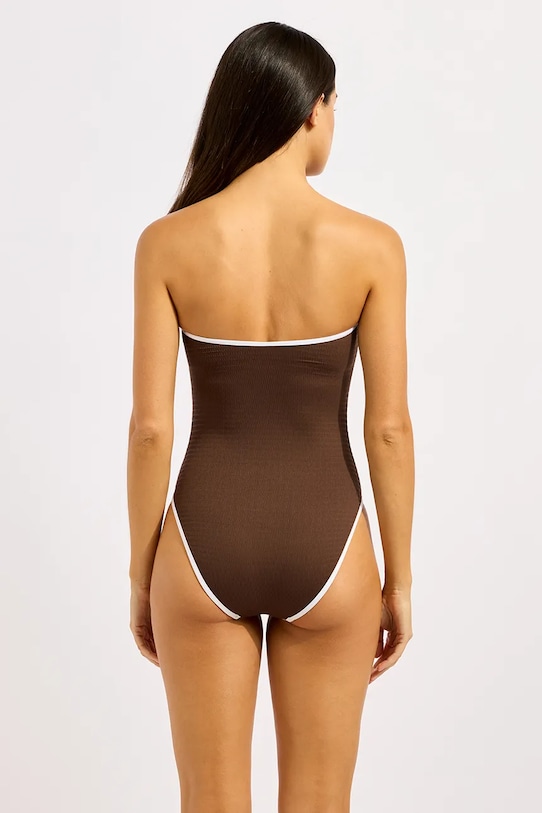 Seafolly ολόσωμο μαγιό γυναικείο Ring Front 11124.072 καφέ SS26