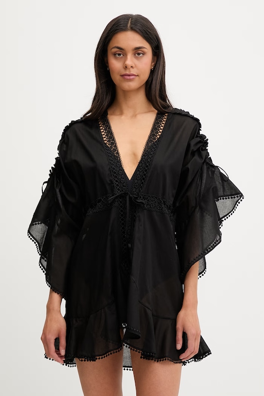 Charo Ruiz Ibiza plážová šatka dámska Antonella čierna 221209