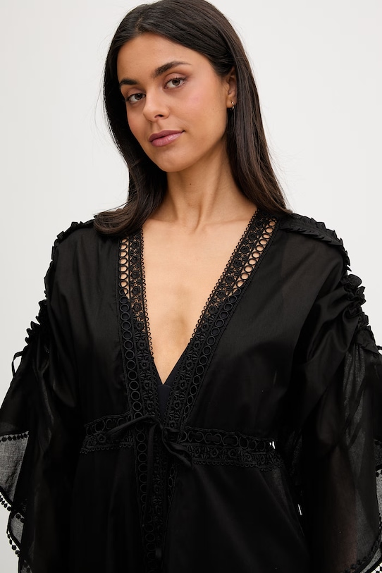 Charo Ruiz Ibiza eșarfă de plajă pentru femei Antonella negru 221209