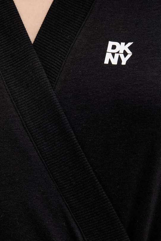 DKNY szlafrok damski z bawełną YI2022635 czarny