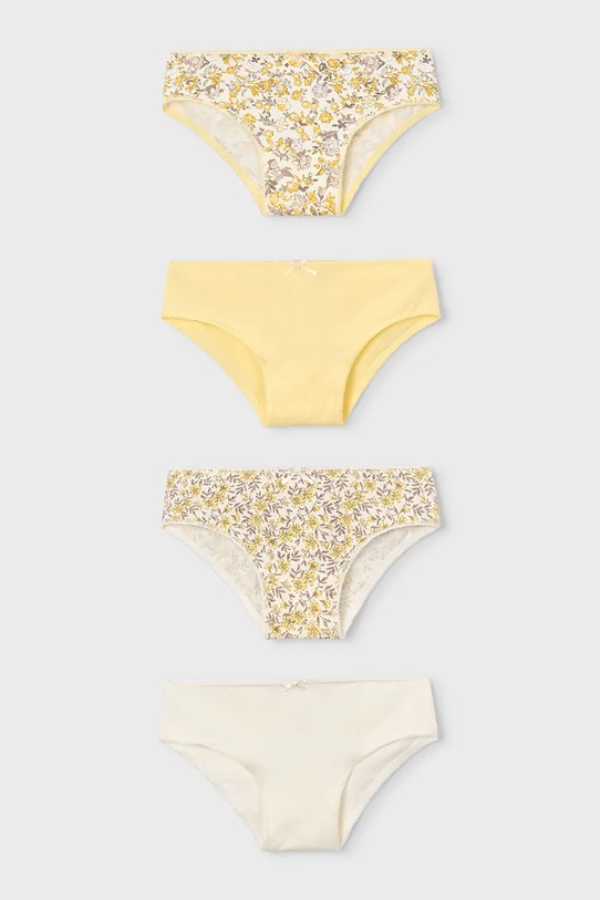 Mayoral figi dziecięce 4-pack wzorzyste żółty 10174.6E.Mini.PPY2