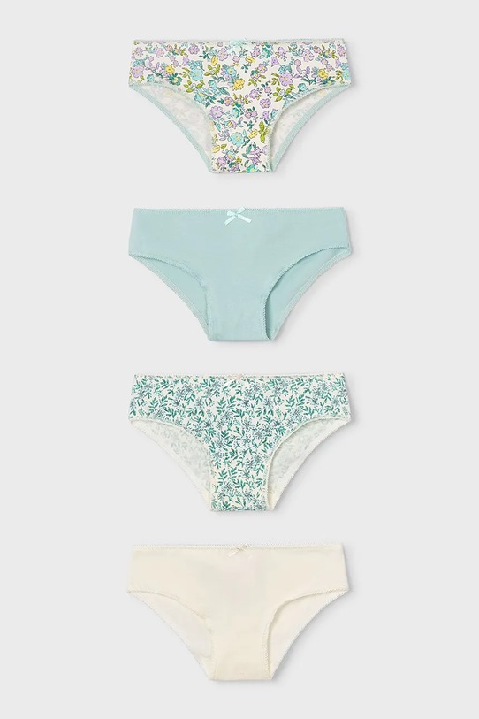 Mayoral figi dziecięce 4-pack wzorzyste zielony 10174.6E.Mini.PPY2