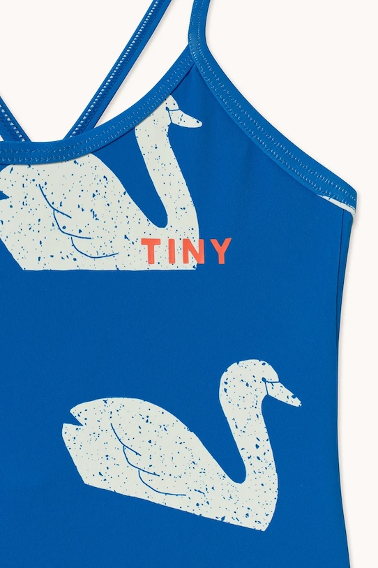 Dziewczynka Tinycottons jednoczęściowy strój kąpielowy dziecięcy BIG SWANS SWIMSUIT SS26.441 niebieski