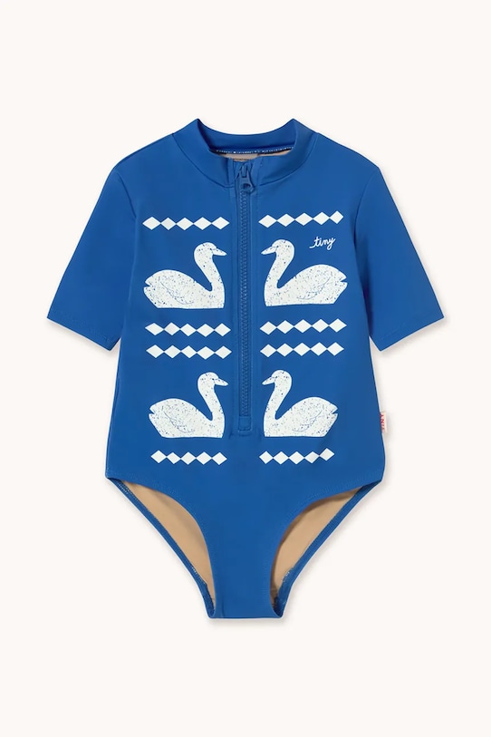 Tinycottons jednoczęściowy strój kąpielowy dziecięcy SWANS SWIMSUIT SS26.444 niebieski SS26