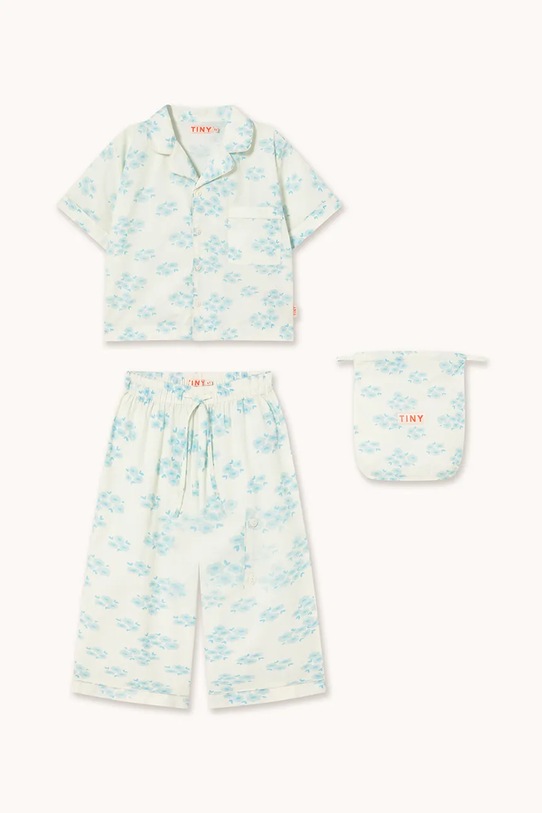 Detské bavlnené pyžamo Tinycottons BLOSSOMS SET SS26.477 biela SS26