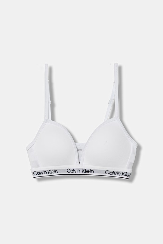 Calvin Klein Underwear biustonosz trójkątny dziecięcy bawełniany z elastanem biały G80G800736.PPY2