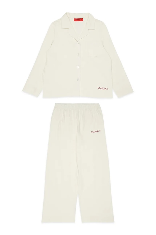 MAX&Co. piżama bawełniana dziecięca MAXUN2F PYJAMA komplet biały MX0353.MX057