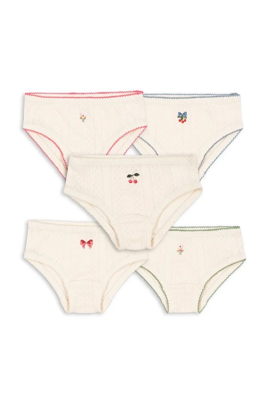 Konges Sløjd figi dziecięce bawełniane MINNA GIRL UNDERPANTS GOTS 5-pack Planet friendly beżowy KS104997.PPY2