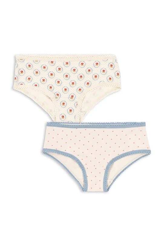 Otroške spodnje hlače Konges Sløjd BASIC GIRL UNDERPANTS GOTS 2-pack Prijazno od planeta bež KS104666.PPY2