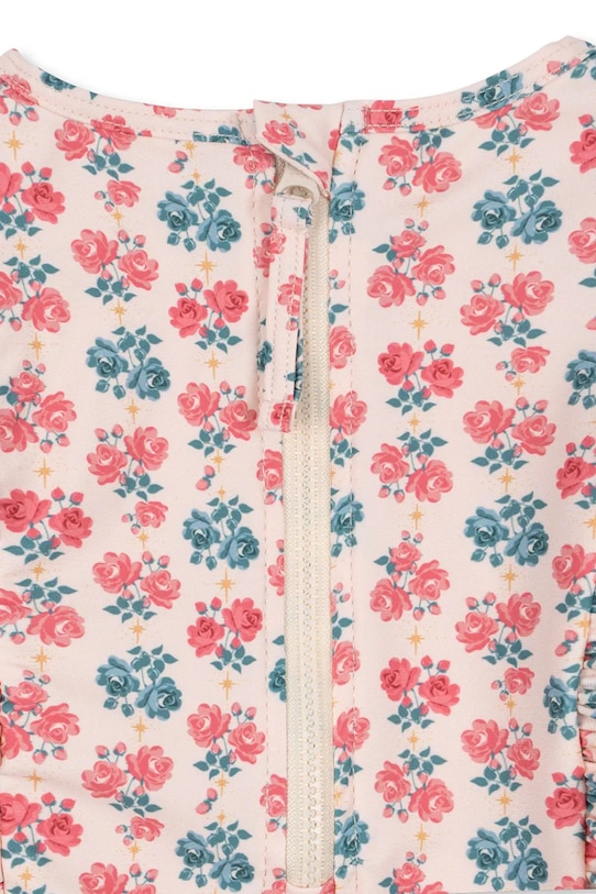 Dziewczynka Konges Sløjd jednoczęściowy strój kąpielowy dziecięcy MANUCA FRILL ONESIE GRS KS104986.PPY2 różowy