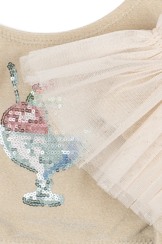 Dziewczynka Konges Sløjd dwuczęściowy strój kąpielowy dziecięcy AMANDINE BIKINI KS104631.PPY2 beżowy