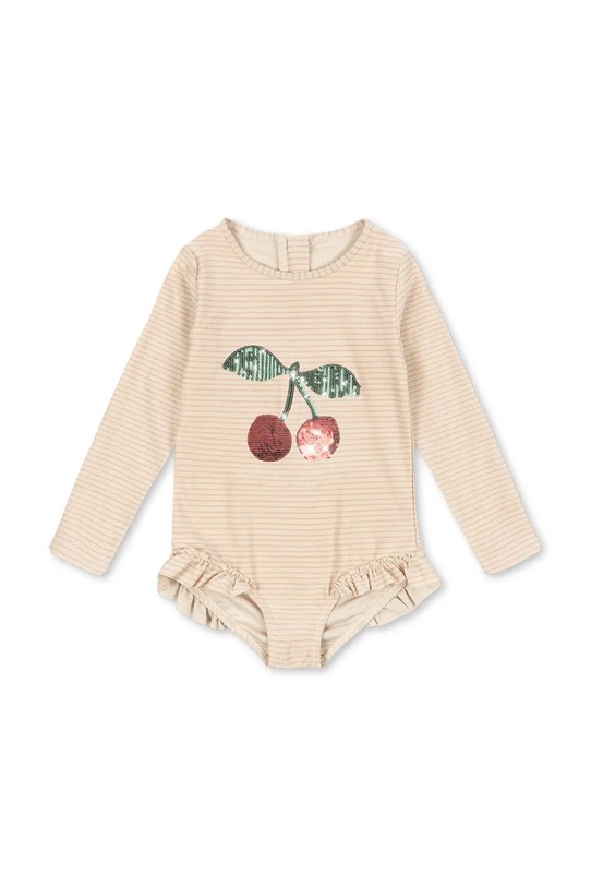 Konges Sløjd jednoczęściowy strój kąpielowy dziecięcy JADE LS SWIMSUIT miękka beżowy KS104856.PPY2