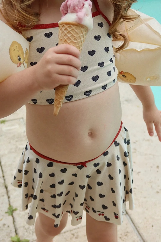 Konges Sløjd dwuczęściowy strój kąpielowy dziecięcy MANON GLITTER BIKINI KS104981.PPY2 beżowy