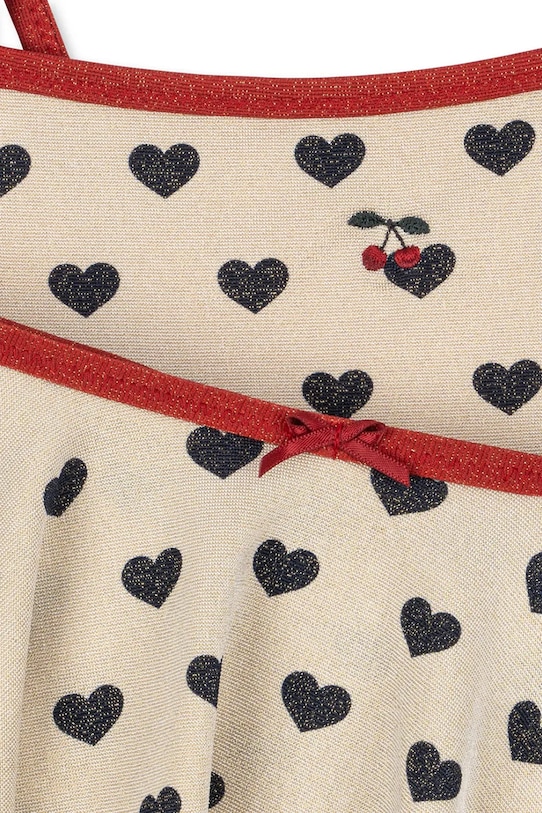 Dziewczynka Konges Sløjd dwuczęściowy strój kąpielowy dziecięcy MANON GLITTER BIKINI KS104981.PPY2 beżowy