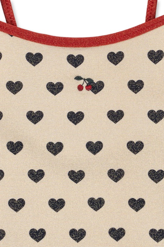 Dziewczynka Konges Sløjd jednoczęściowy strój kąpielowy dziecięcy MANON GLITTER SWIMSUIT KS104984.PPY2 beżowy