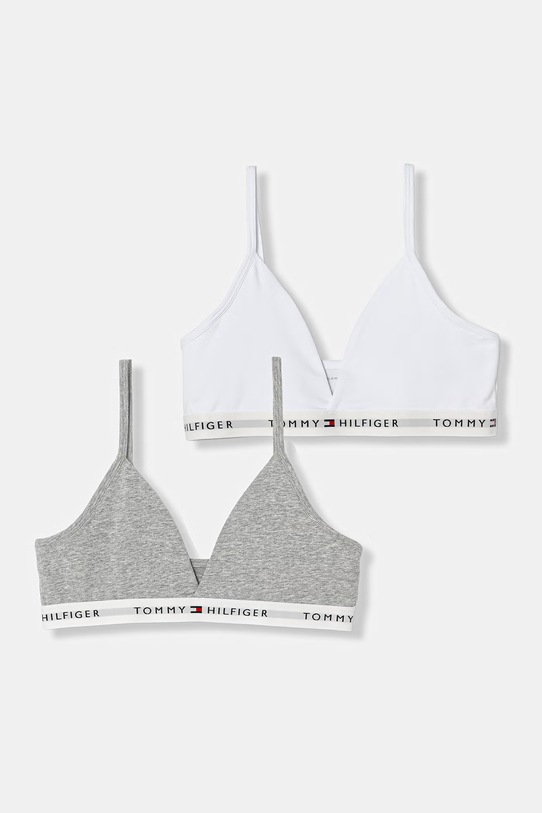 Tommy Hilfiger biustonosz dziecięcy bawełniany z elastanem 2-pack biały UG0UG00806.PPY2