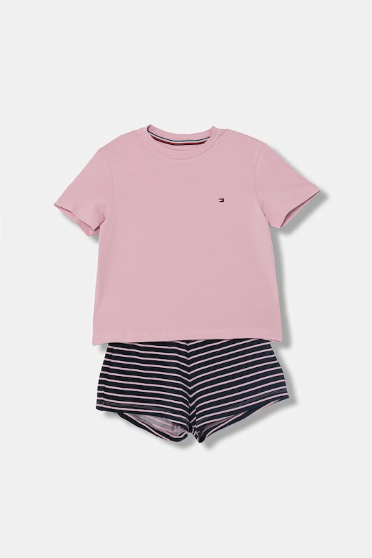 Tommy Hilfiger пижама от две части за деца от памук с еластан розов UG0UG00818.PPY2