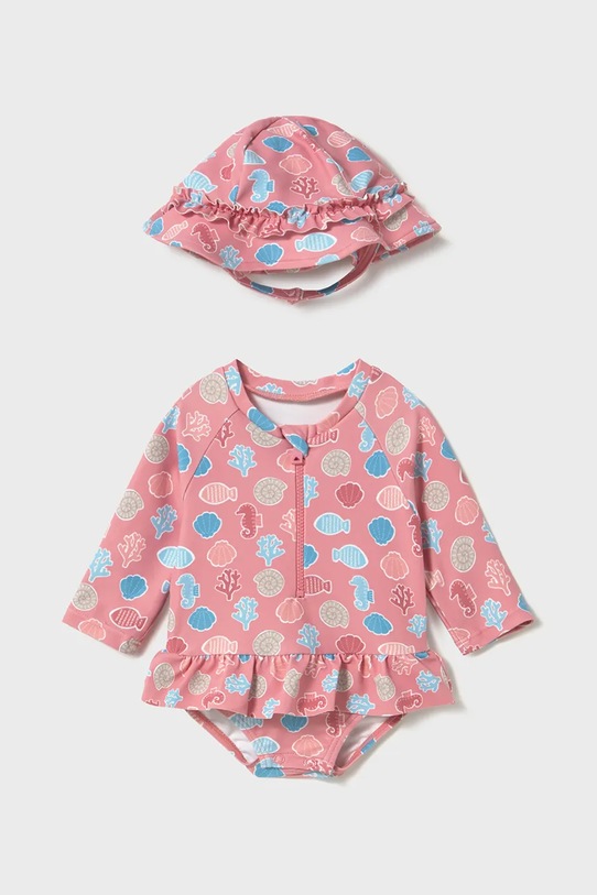 Ολόσωμο βρεφικό μαγιό Mayoral Newborn χωρίς μεταλλικές μπανέλες ροζ 1634.2Q.Newborn.PPY2