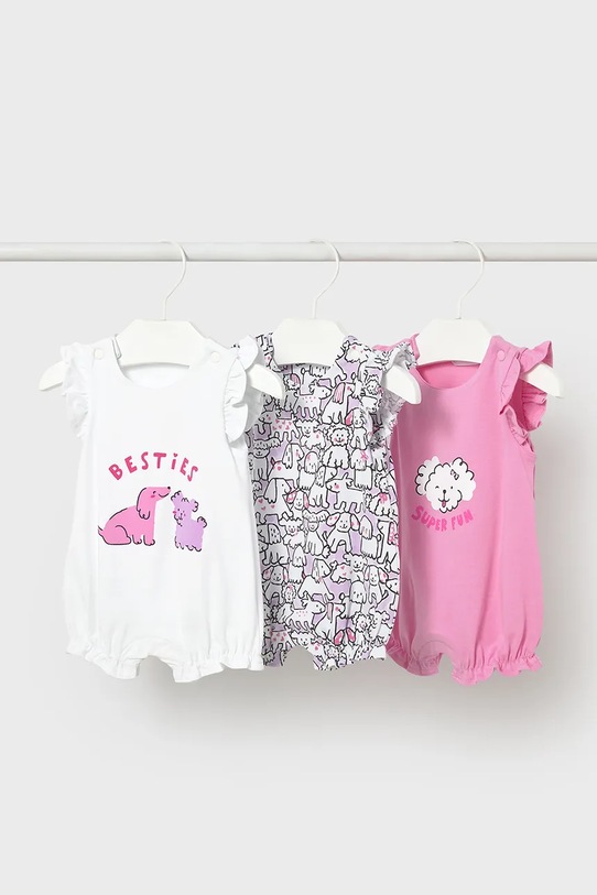Παιδικές πιτζάμες Mayoral Newborn 3-pack σετ ροζ 1731.2U.Newborn.PPY2