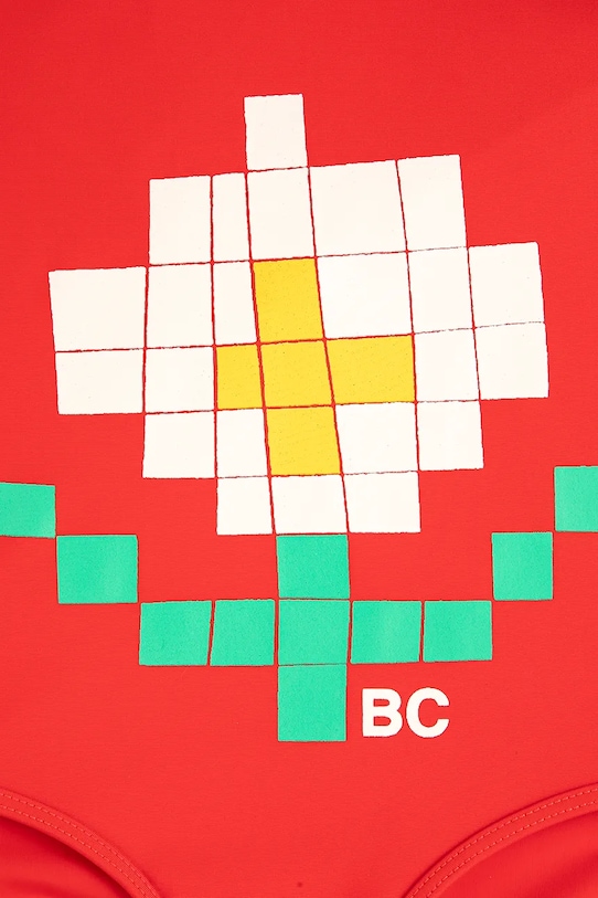 Bobo Choses jednoczęściowy strój kąpielowy dziecięcy Pixel Daisy czerwony 126AC124