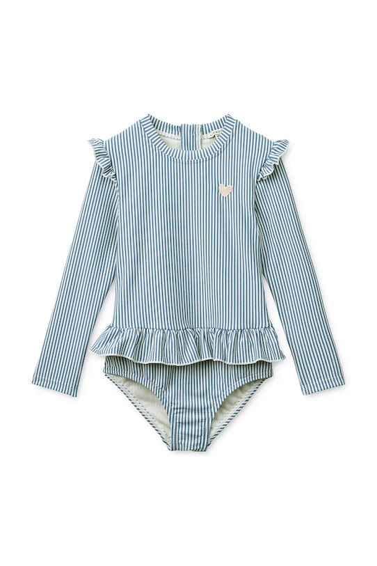 Liewood kupaći kostim s dugim rukavima za djecu Sille Seersucker Swimsuit LW19637.PPY2 plava SS26