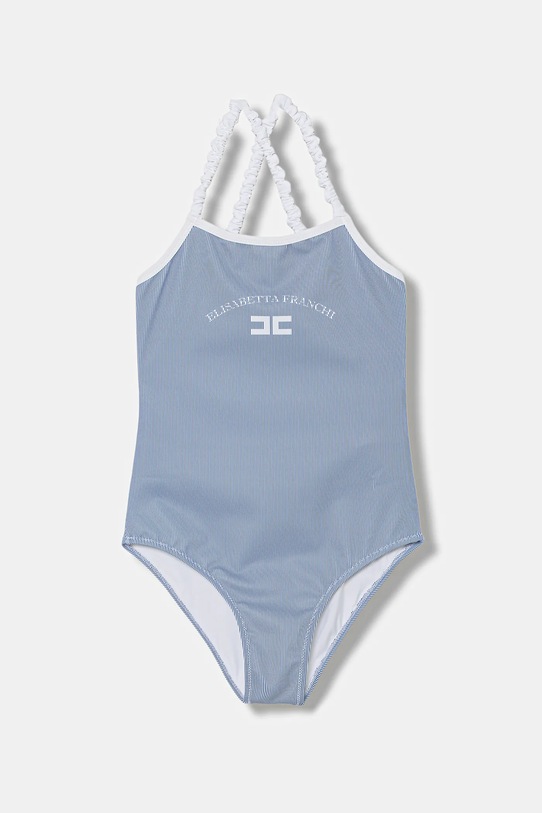 Elisabetta Franchi jednoczęściowy strój kąpielowy dziecięcy miękka niebieski EFSW027.C.JT004