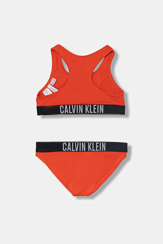 Calvin Klein Jeans strój kąpielowy dwuczęściowy dziecięcy KY0KY00091.PPY2 pomarańczowy SS26