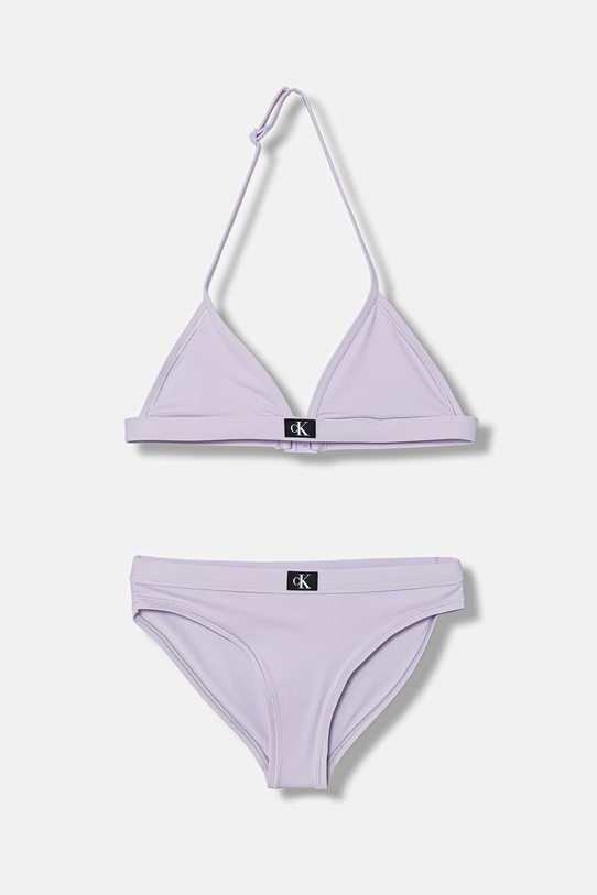Calvin Klein Jeans strój kąpielowy dwuczęściowy dziecięcy fioletowy KY0KY00092.PPY2