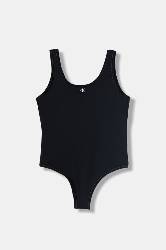 Calvin Klein Jeans strój kąpielowy jednoczęściowy dziecięcy czarny KY0KY00099.PPY2