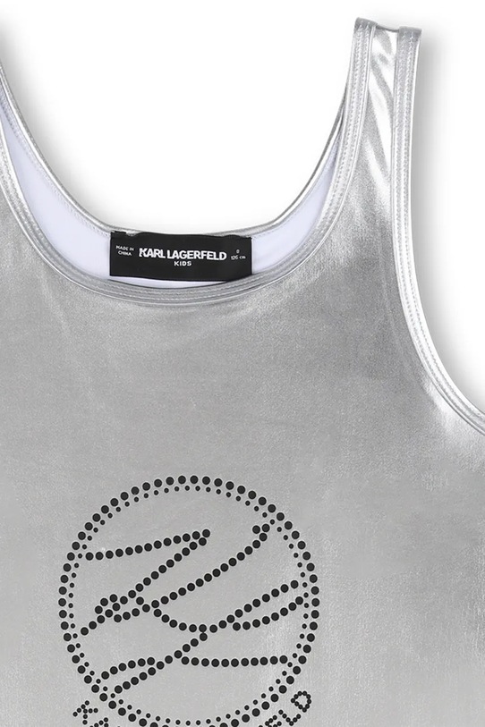 Karl Lagerfeld jednoczęściowy strój kąpielowy dziecięcy srebrny Z31114.86.108