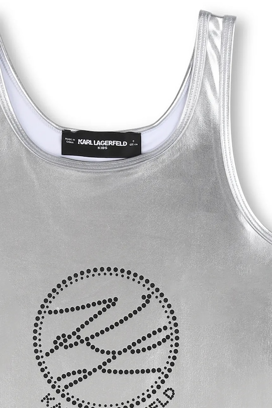 Karl Lagerfeld jednoczęściowy strój kąpielowy dziecięcy srebrny Z31114.86.108