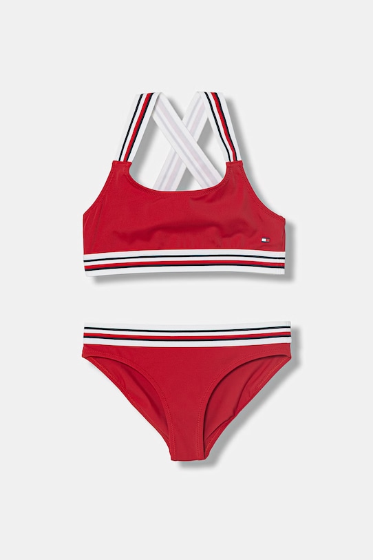 Tommy Hilfiger strój kąpielowy dwuczęściowy dziecięcy czerwony UG0UG00823.PPY2